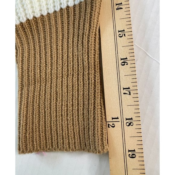 Zaful NWT Womens Blue, Tan, and White Twisted Front Sweater Size M Colorblock - Picture 10 of 10